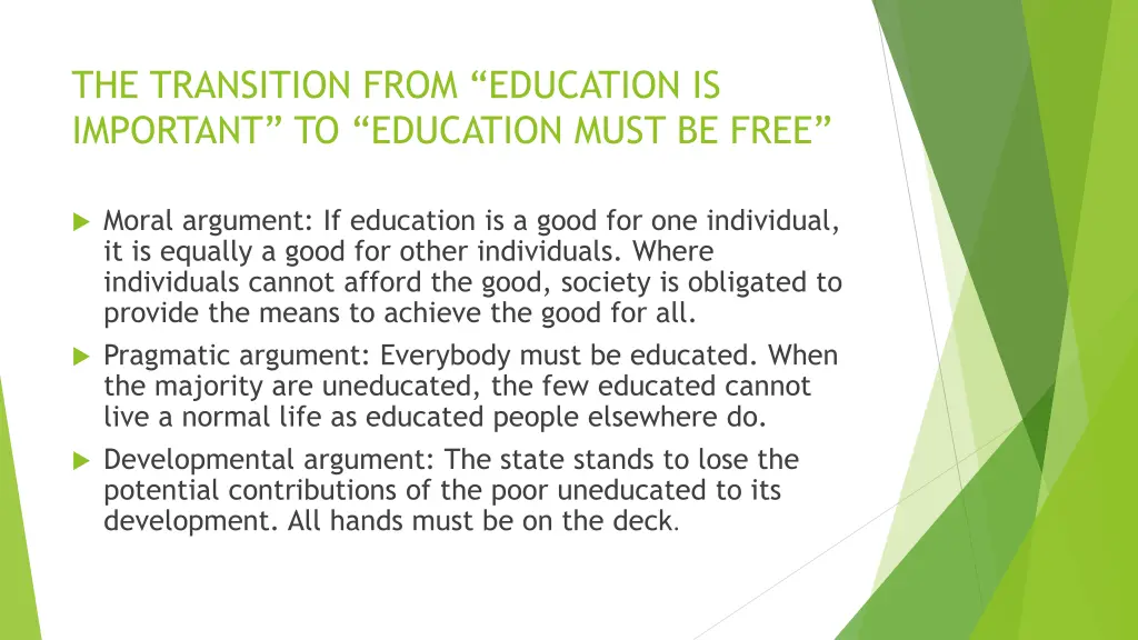 the transition from education is important