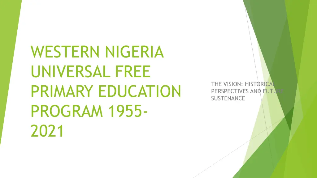 western nigeria universal free primary education