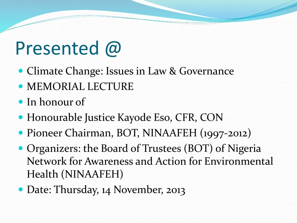 presented @