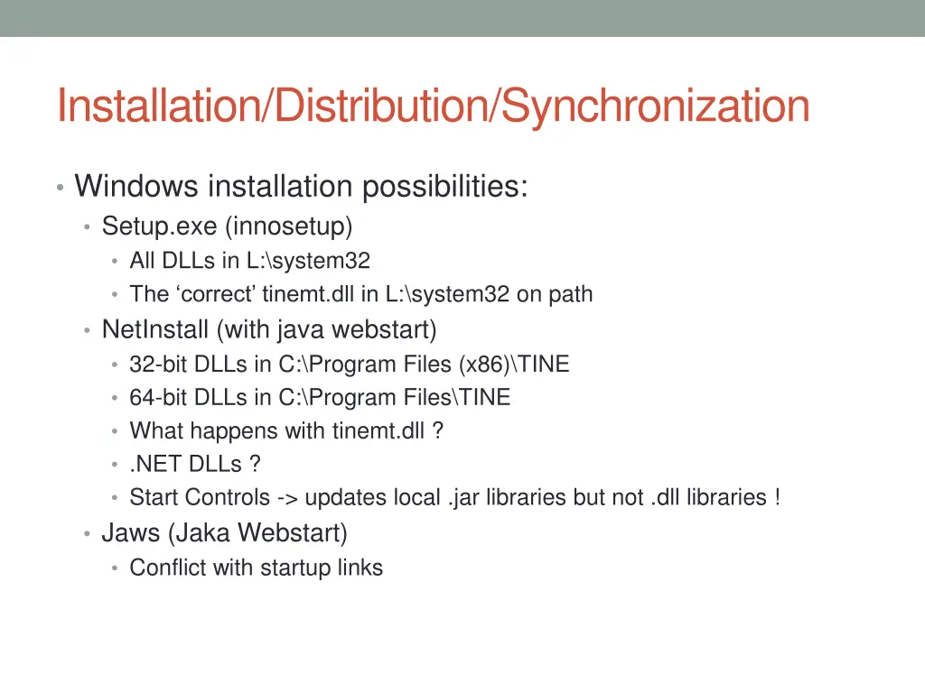 installation distribution synchronization 1