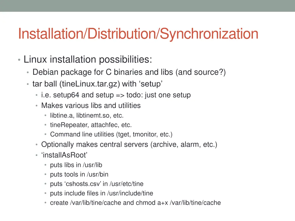 installation distribution synchronization 2