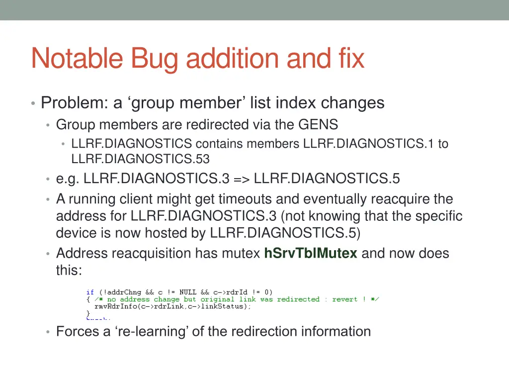 notable bug addition and fix