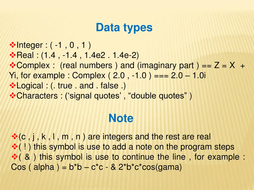 data types