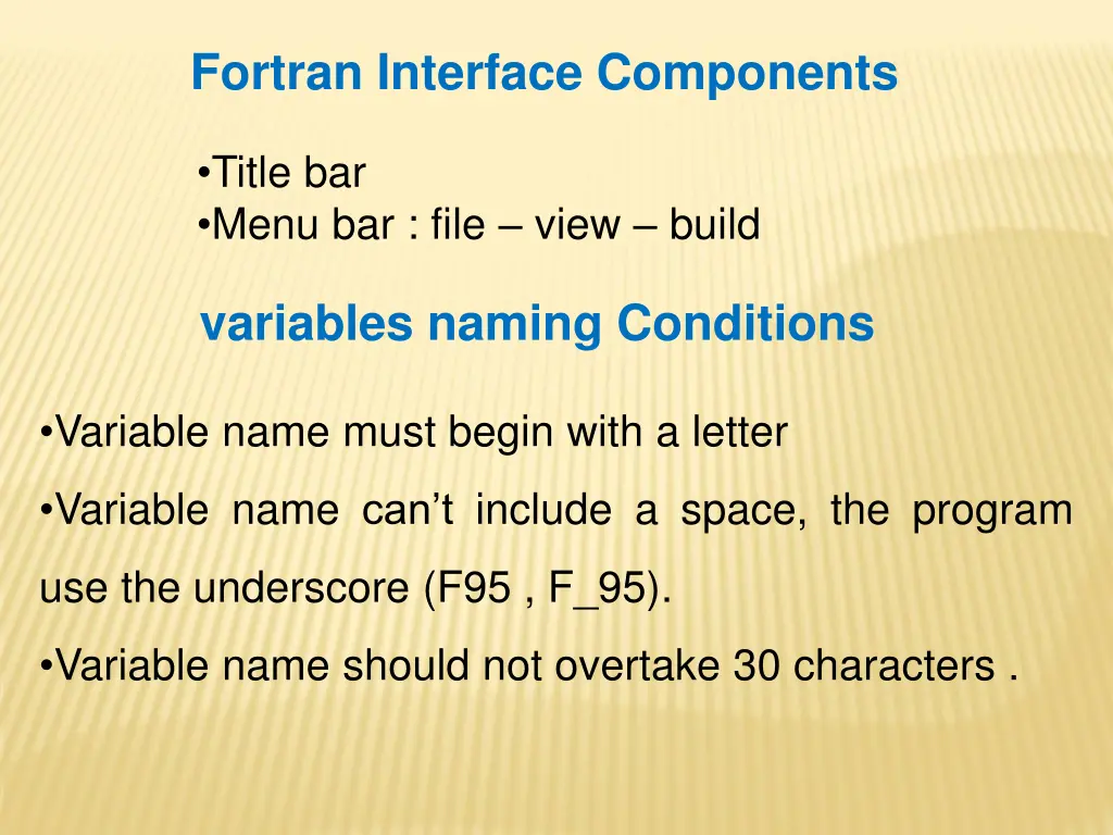 fortran interface components