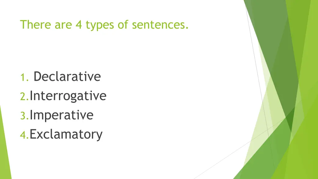 there are 4 types of sentences