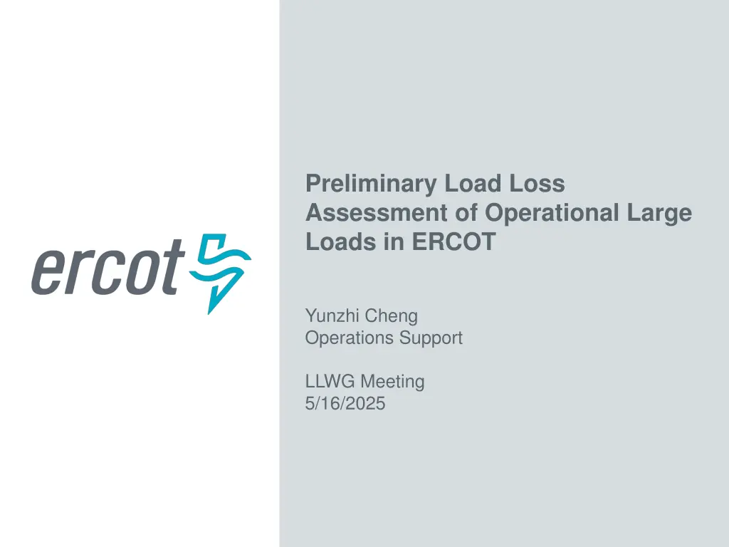 preliminary load loss assessment of operational