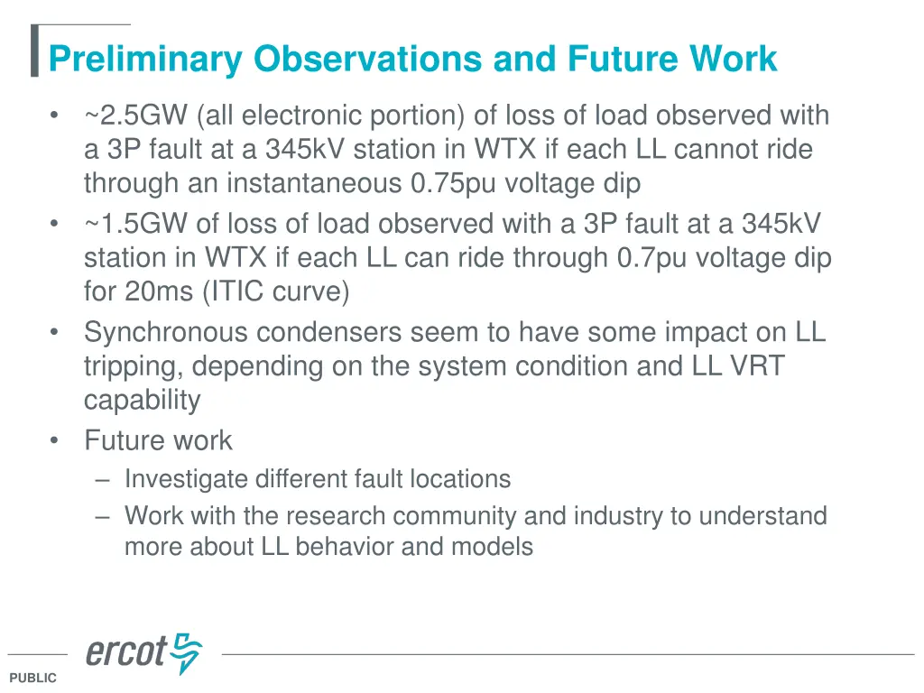 preliminary observations and future work