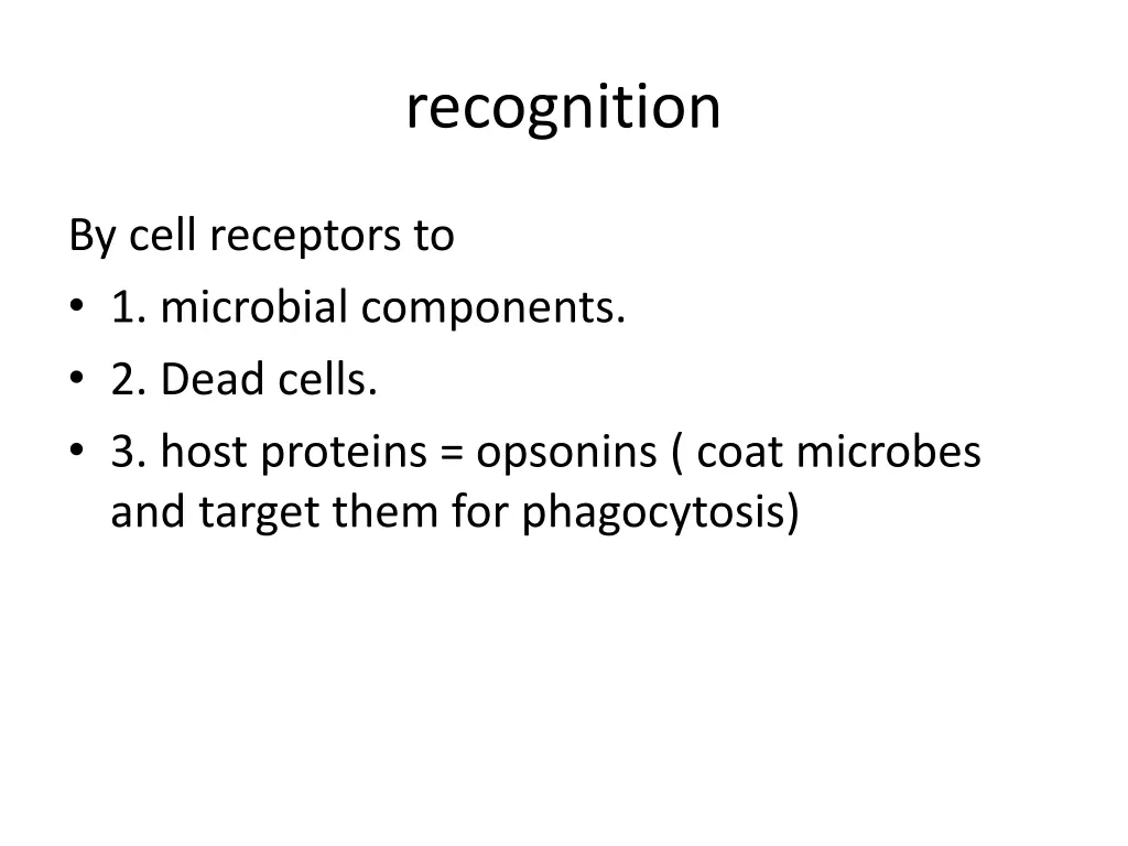 recognition