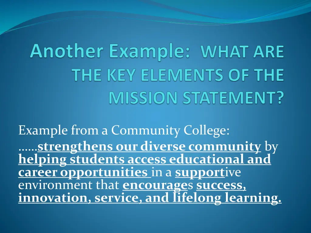 example from a community college strengthens