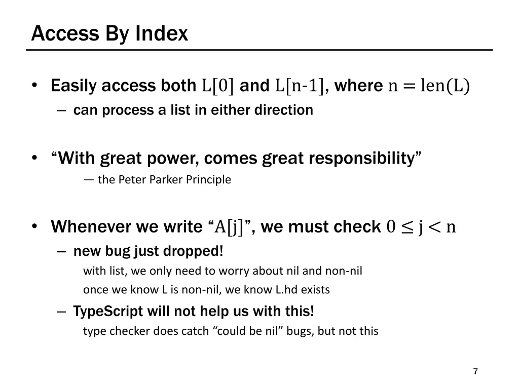 access by index