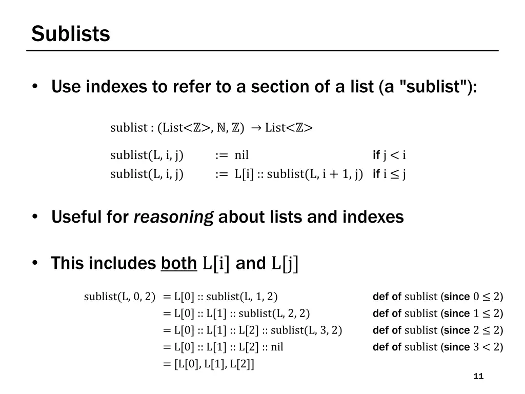 sublists