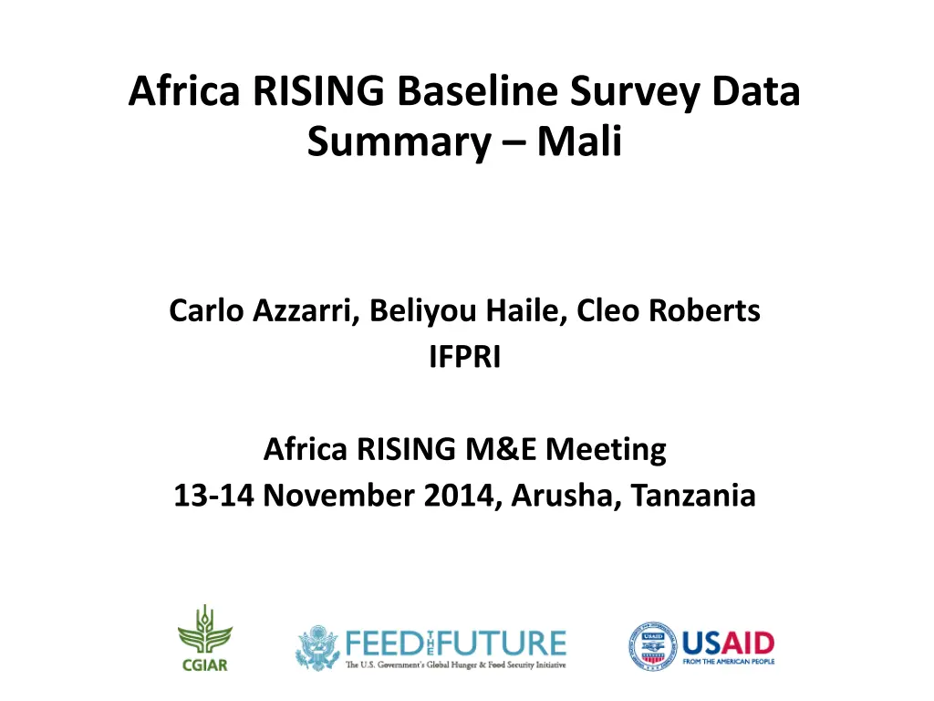 africa rising baseline survey data summary mali