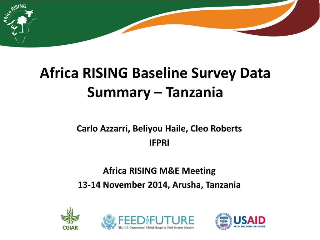 africa rising baseline survey data summary