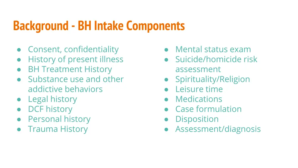 background bh intake components