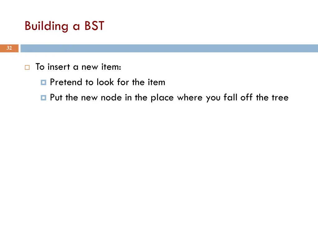 building a bst