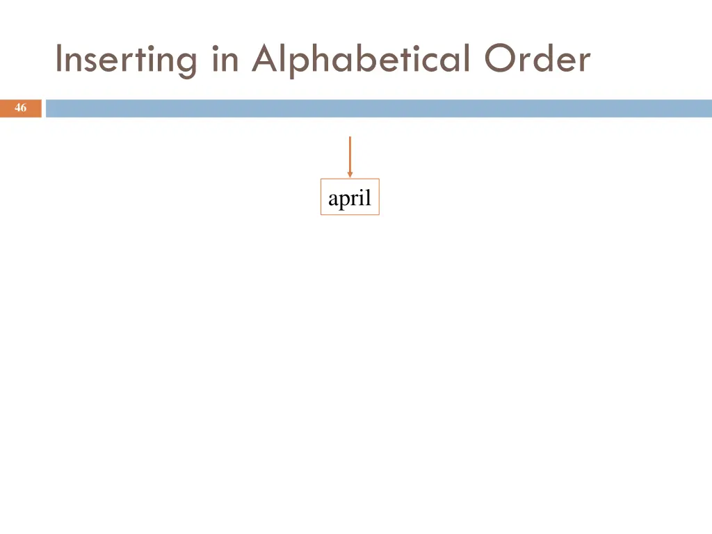 inserting in alphabetical order 1