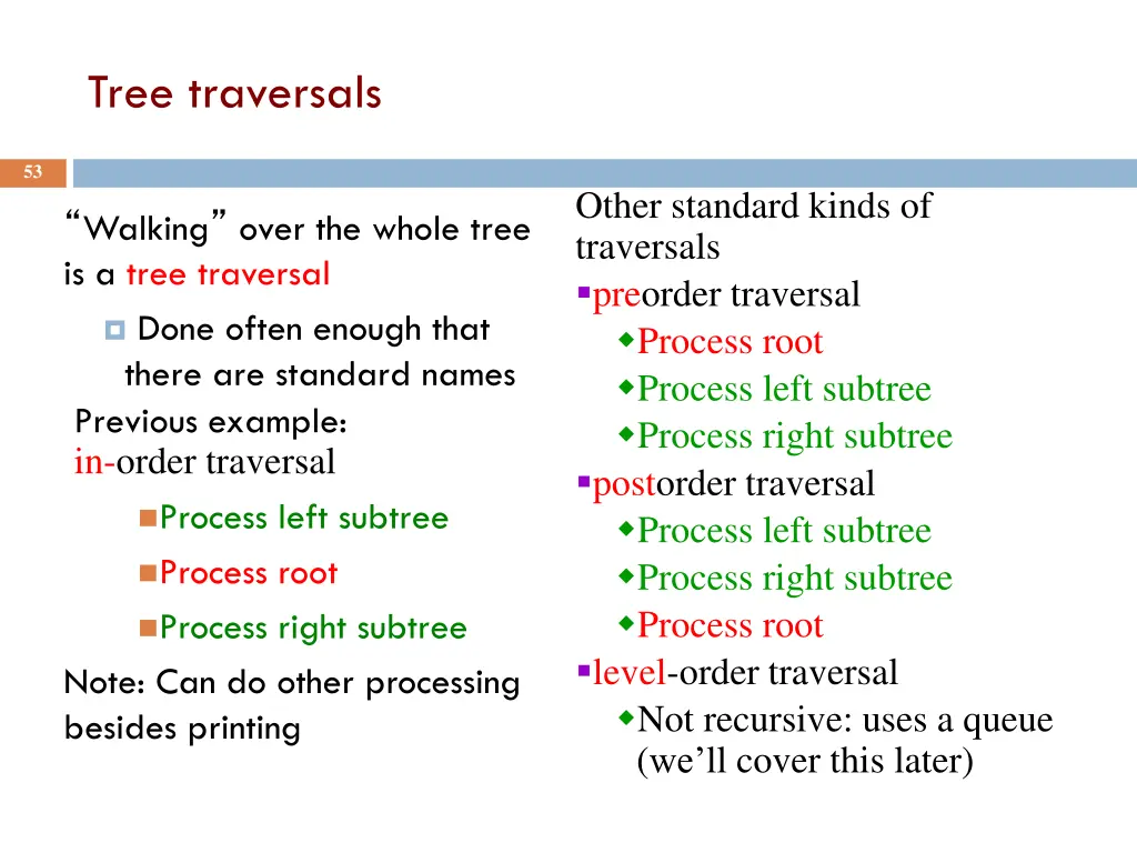 tree traversals