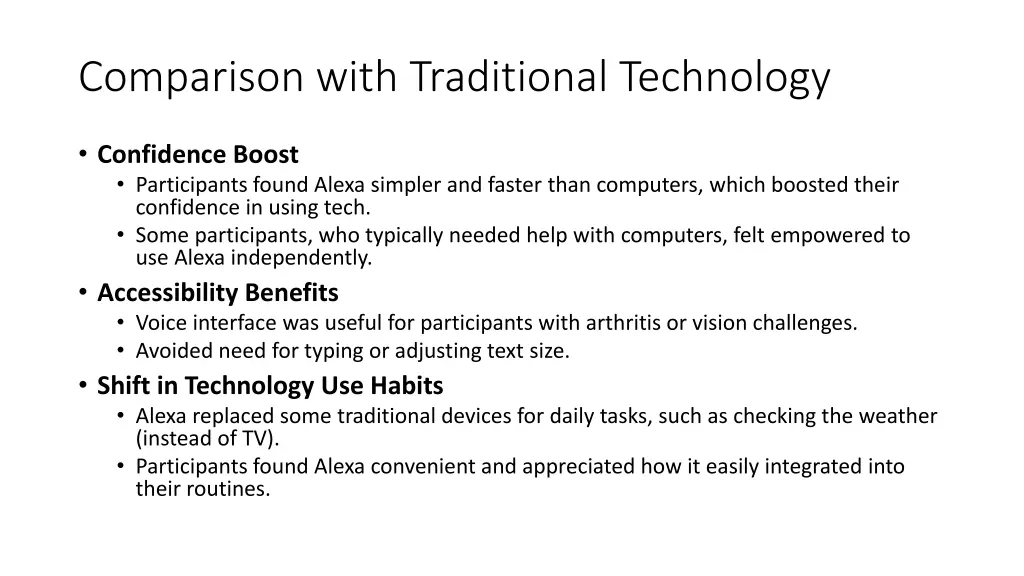 comparison with traditional technology