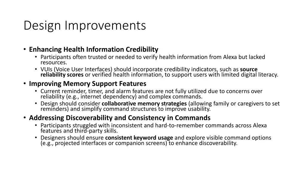 design improvements