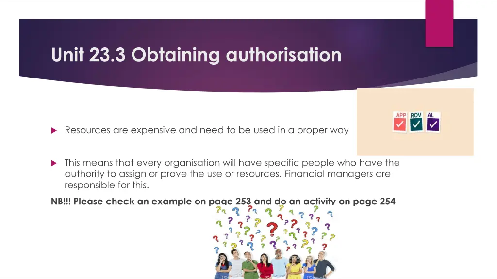 unit 23 3 obtaining authorisation