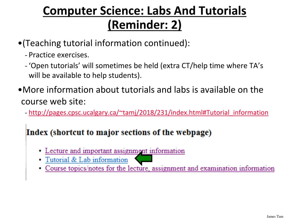 computer science labs and tutorials reminder 2