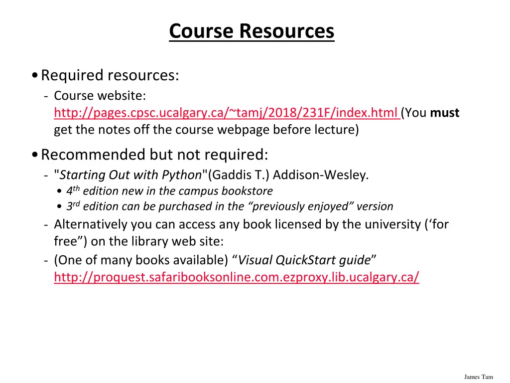 course resources