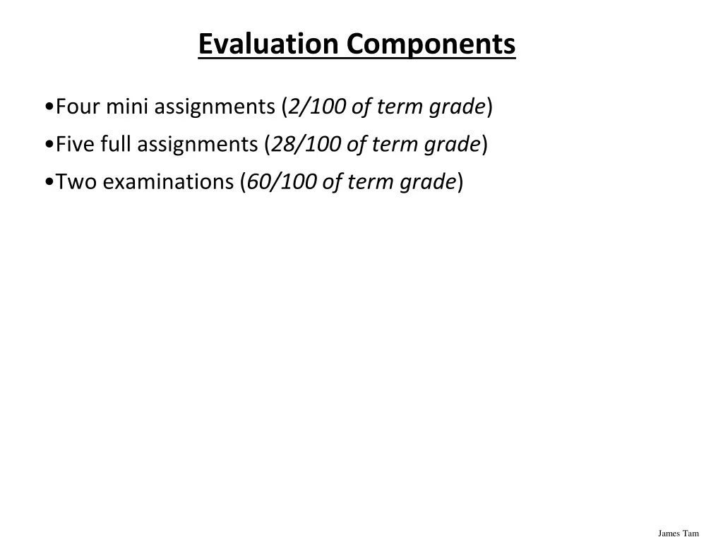 evaluation components