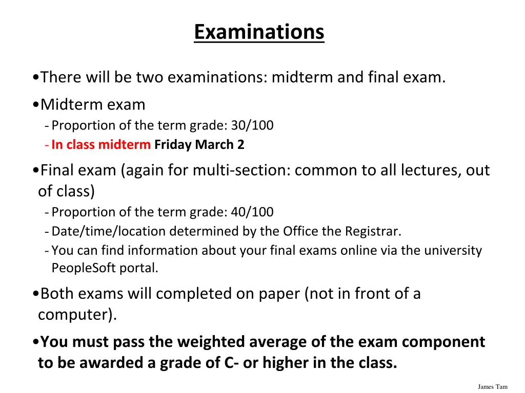 examinations