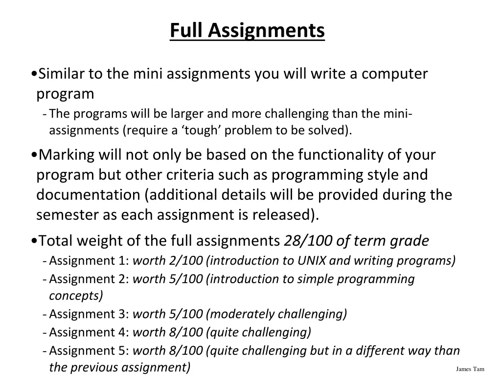 full assignments