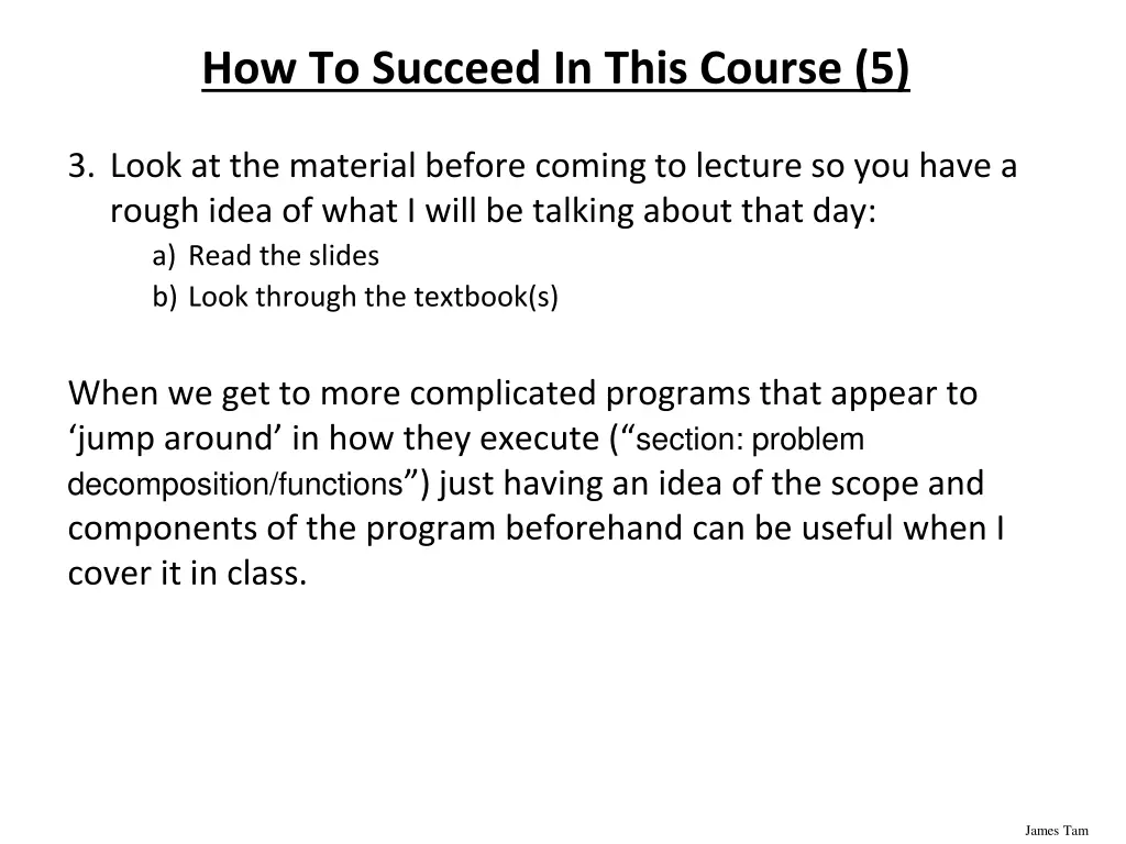 how to succeed in this course 5