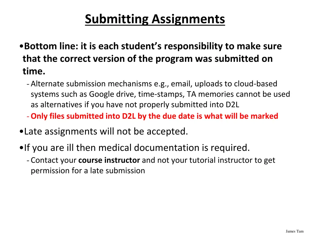 submitting assignments