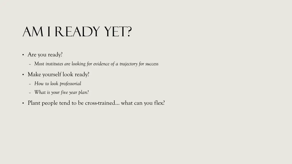 am i ready yet