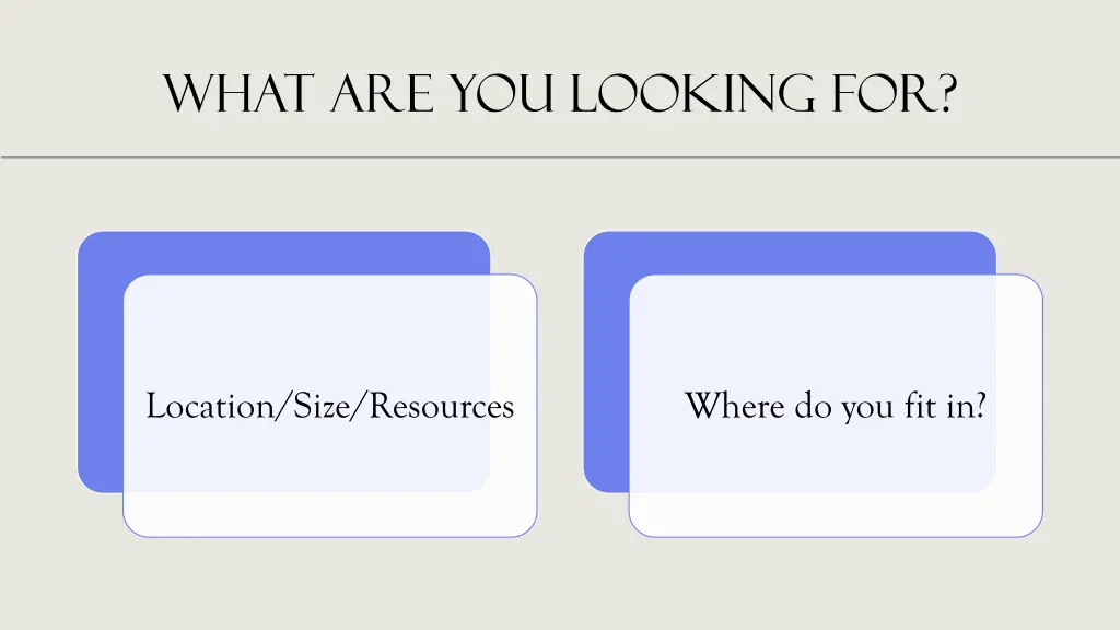 what are you looking for