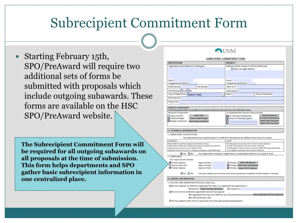 subrecipient commitment form