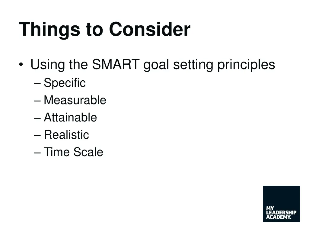 things to consider