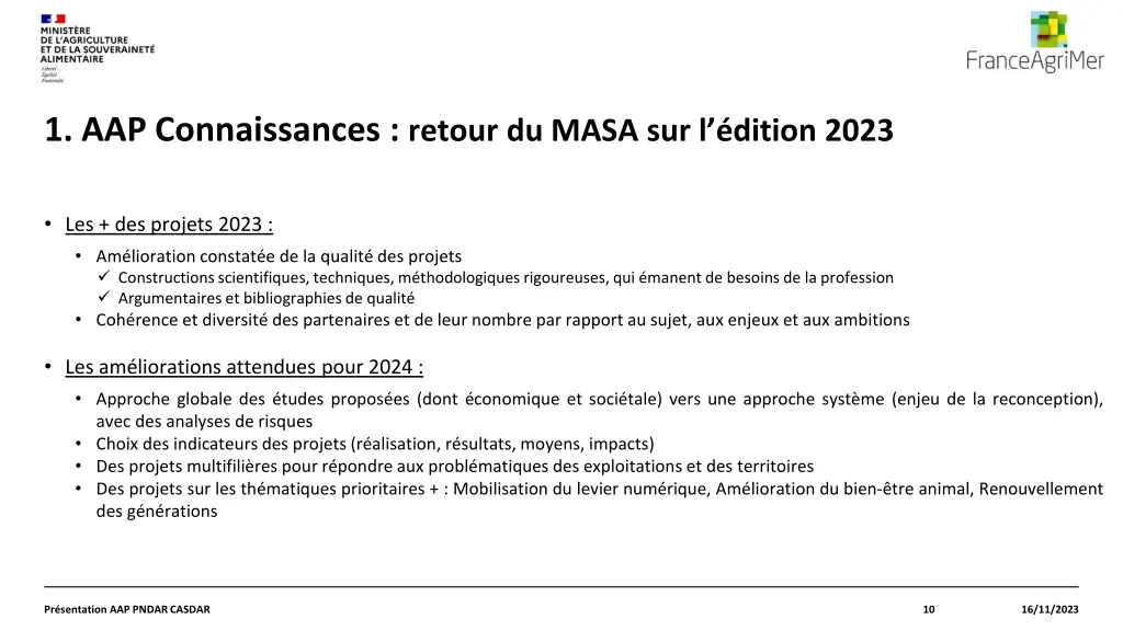 1 aap connaissances retour du masa sur l dition