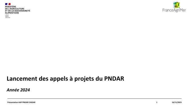 lancement des appels projets du pndar