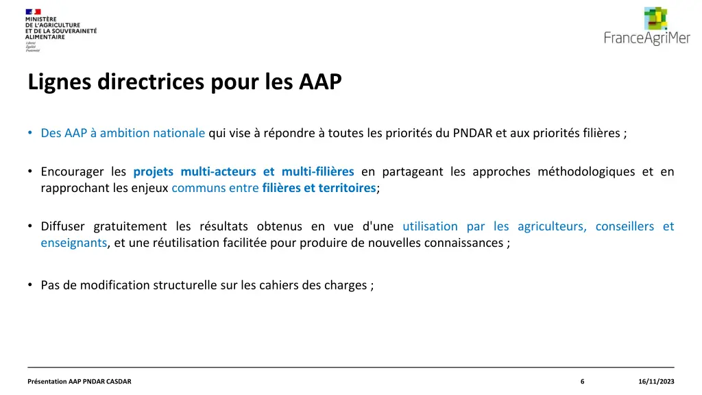 lignes directrices pour les aap