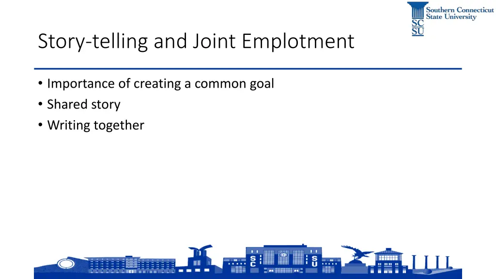 story telling and joint emplotment