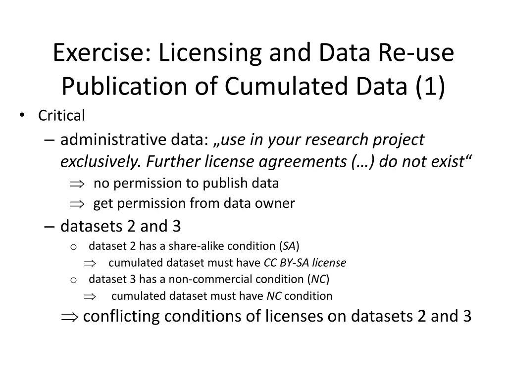 exercise licensing and data re use publication