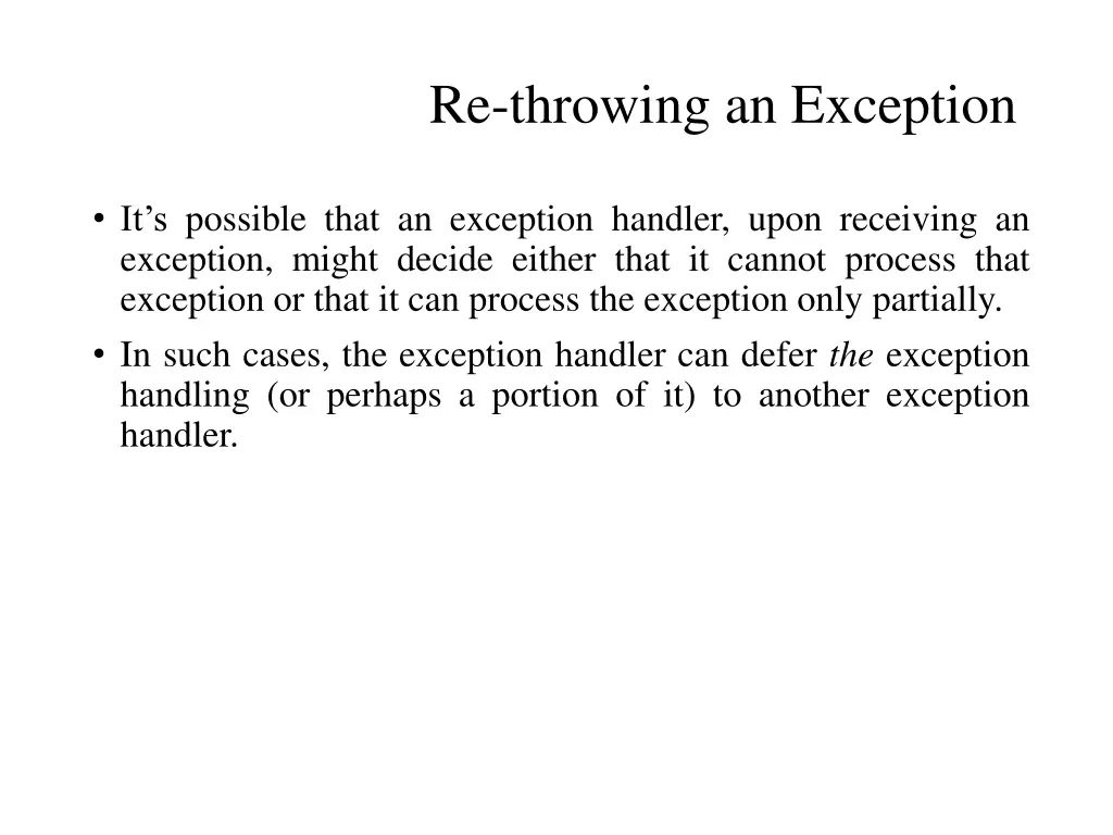 re throwing an exception