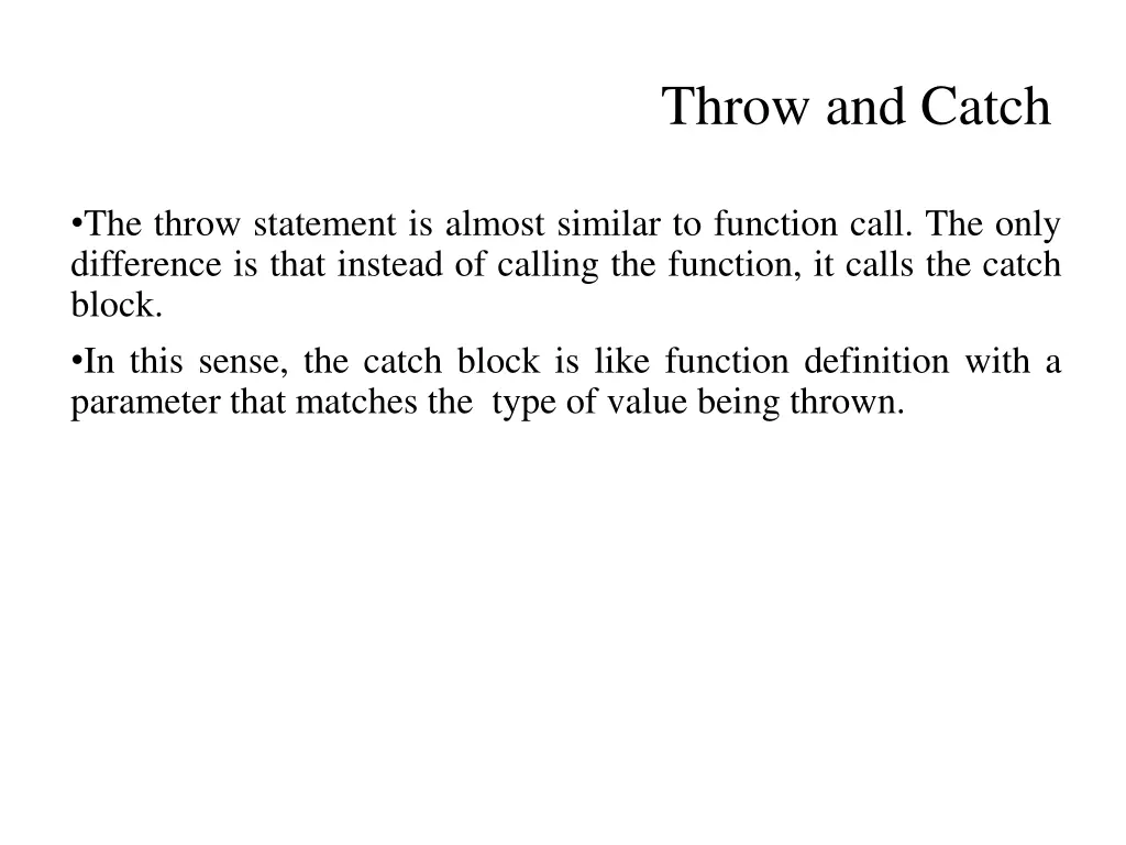 throw and catch