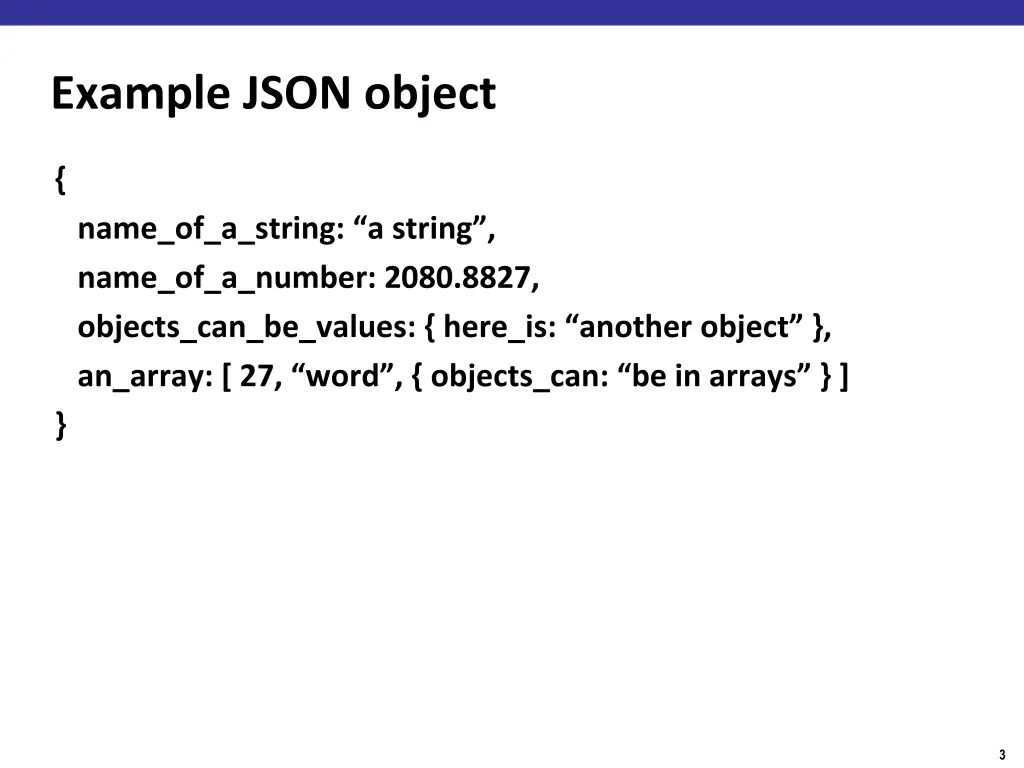 example json object