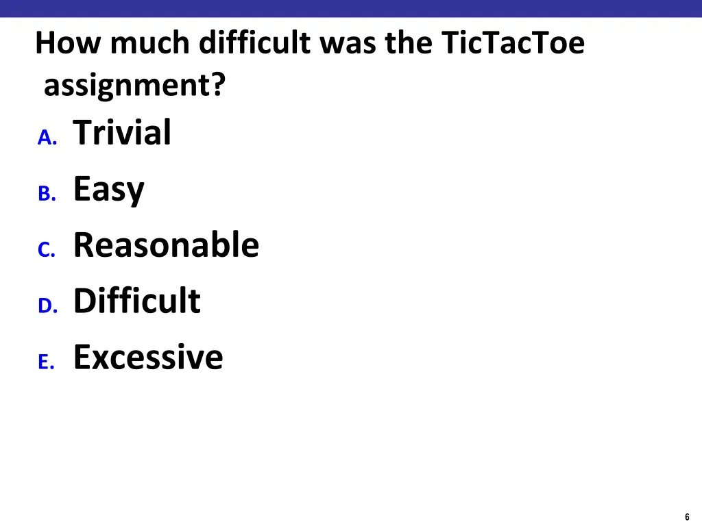 how much difficult was the tictactoe assignment