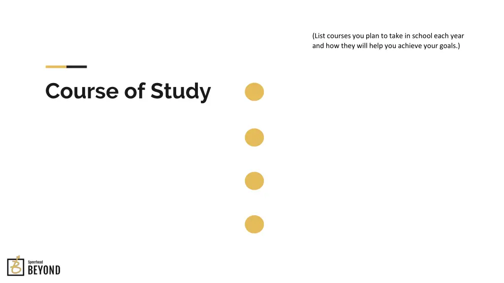 list courses you plan to take in school each year