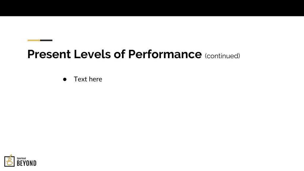 present levels of performance continued