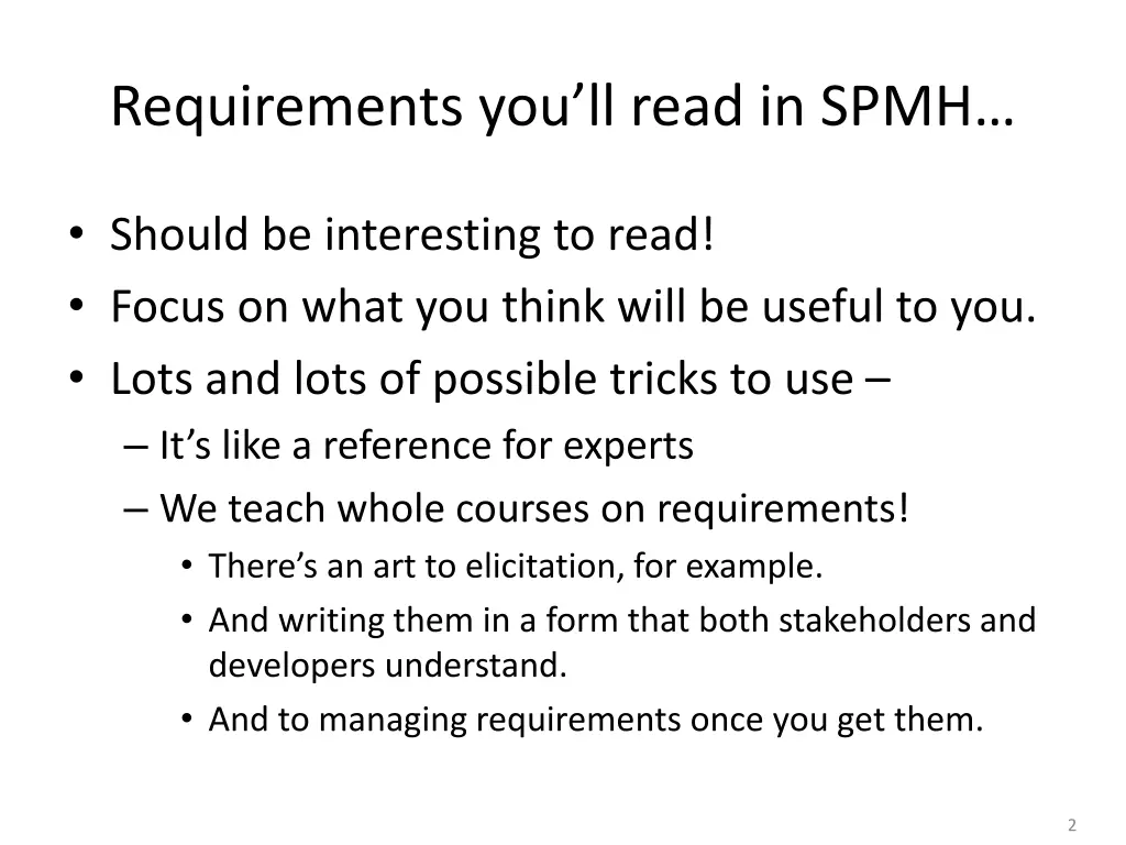 requirements you ll read in spmh