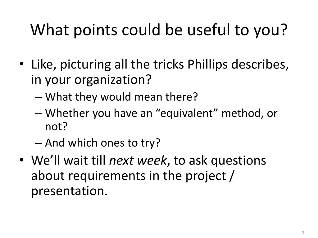 what points could be useful to you