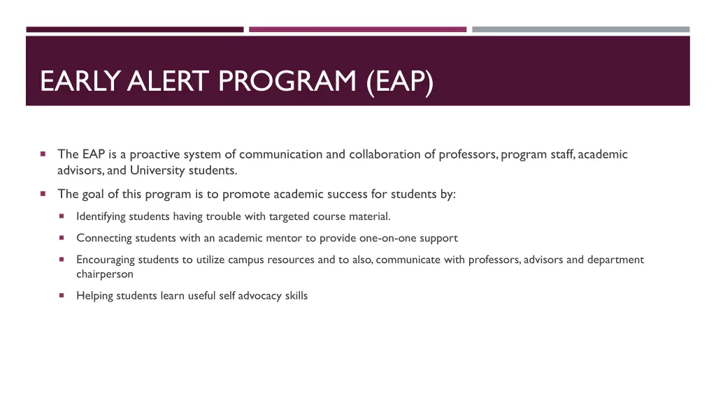 early alert program eap