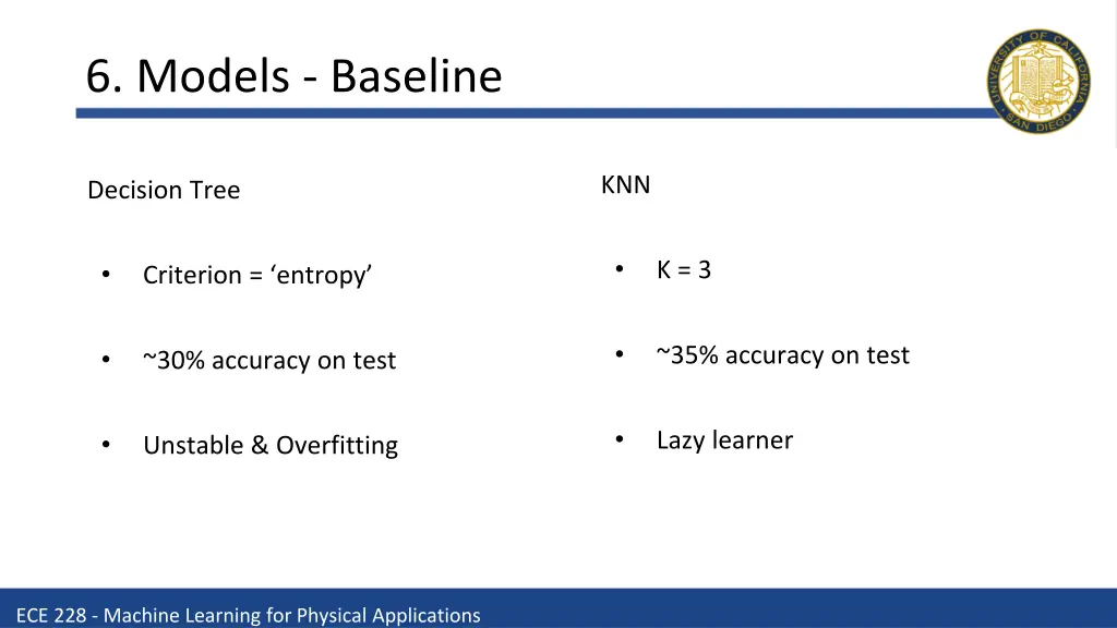 6 models baseline
